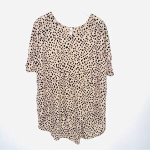 Vanilla Bay Tan and Black Animal Print Blouse